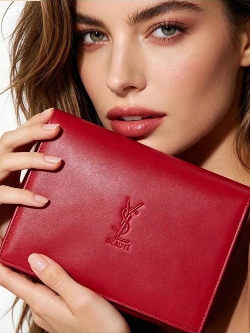 Saint Laurent Red Leather Clutch